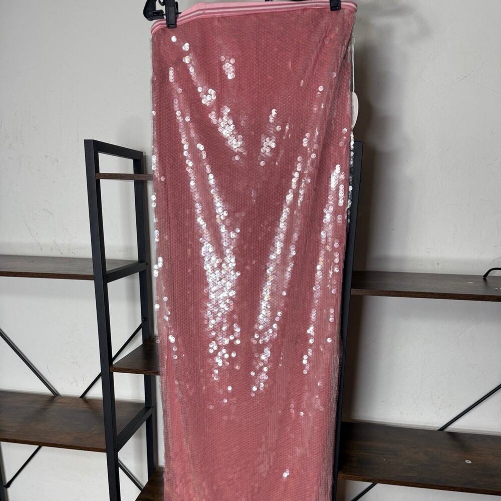 STAUD Casey Sequined Strapless Maxi Dress New